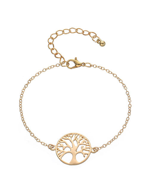 Fashion Chain Clause Alloy Life Tree Braided Bracelet