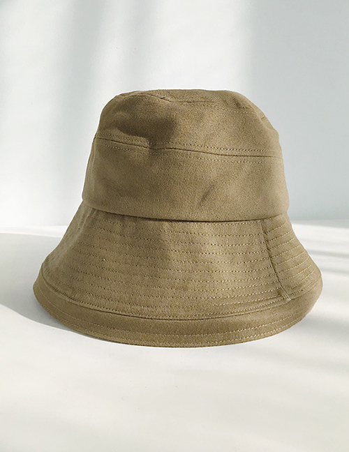 Fashion Sanding Bucket Cap Army Green Solid Color Fisherman Hat