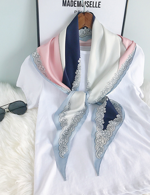 Fashion Pink Blue White Lace Diamond Long Strip Scarf