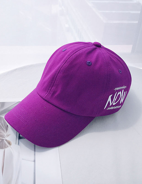 Fashion Now Purple Printed Letter Baseball Cap