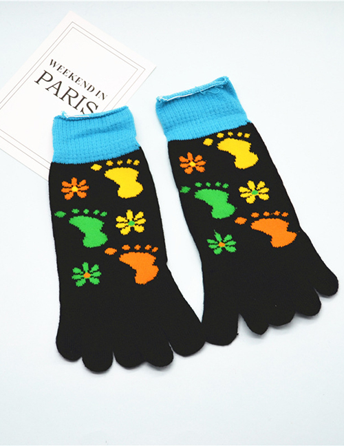 Fashion Small Footprint Black Animal Cartoon Tube Toe Socks
