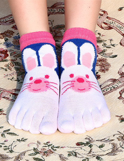 Fashion Bunny White Animal Cartoon Tube Toe Socks