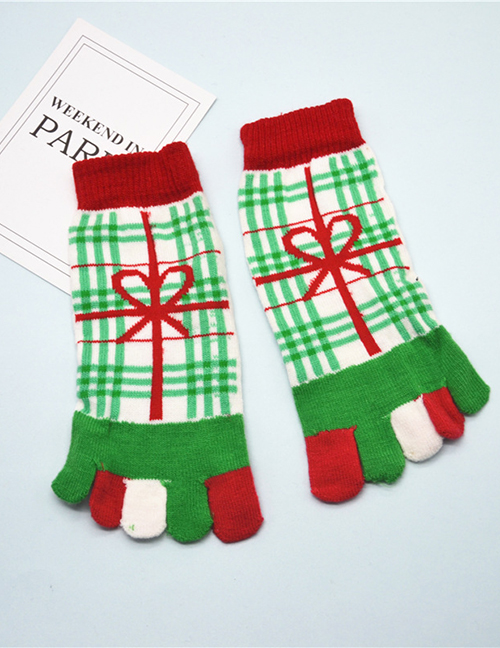 Fashion Green Christmas Animal Cartoon Tube Toe Socks