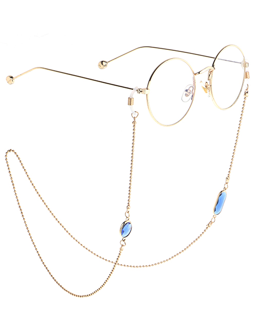 Fashion Blue Beaded Chain Acrylic Crystal Non-slip Glasses Chain