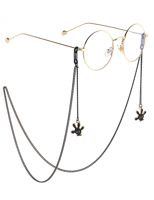 Fashion Black Hanging Neck Cartoon Palm Chain Glasses Chain