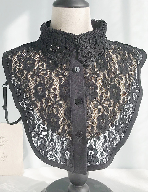 Fashion Lace Flower A Black Flower Lace Fake Collar