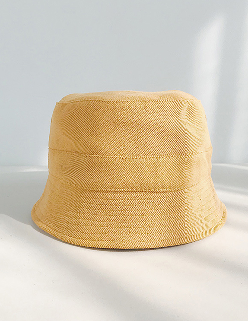 Fashion Fine Corduroy Bucket Cap Yellow Short Fisherman Hat