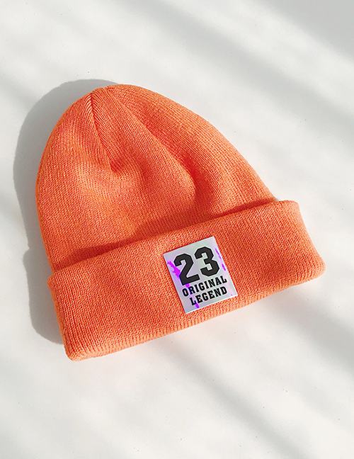 Fashion 23 Labeling Orange Pointed 23 Labeling Knitted Wool Cap