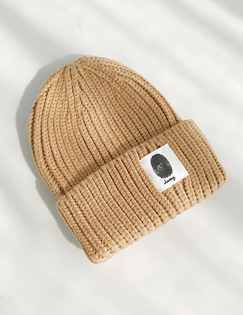 Fashion Handprinted Camel Cloth-knitted Baby Wool Hat