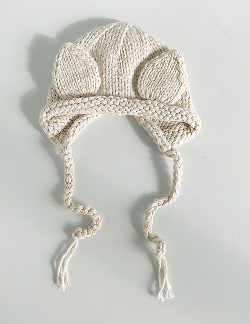 Fashion Stereo Ear Beige Knitted Baby Hat