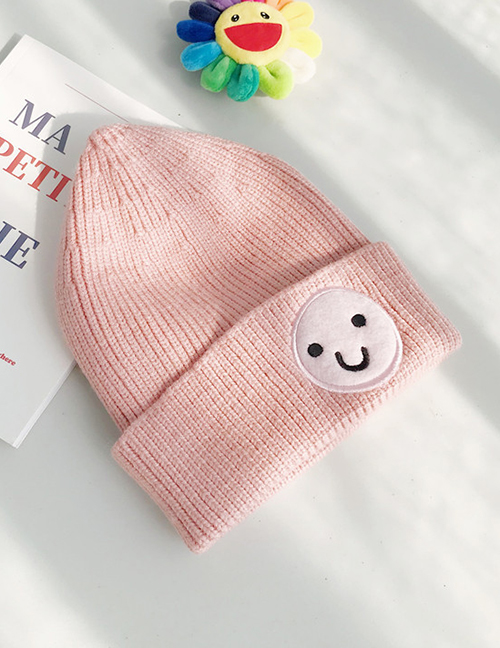 Fashion Doll Smiley Pink Funny Smiley Wool Cap