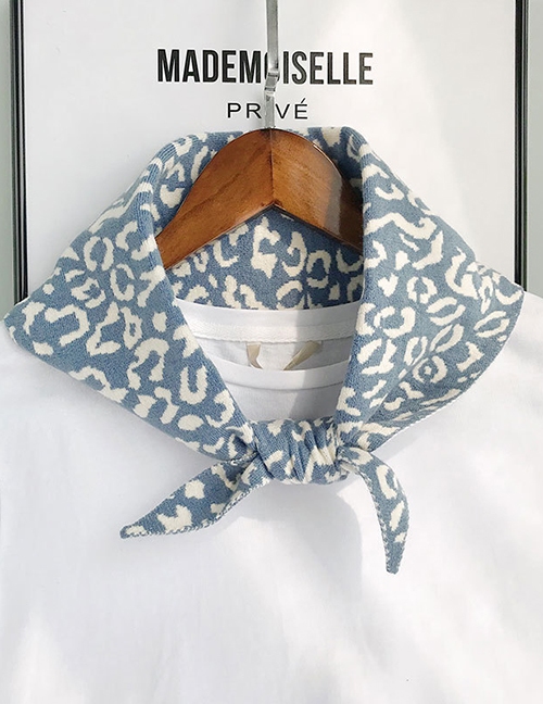 Fashion Leopard-print Diamond Towel Blue Knitted Color Triangle