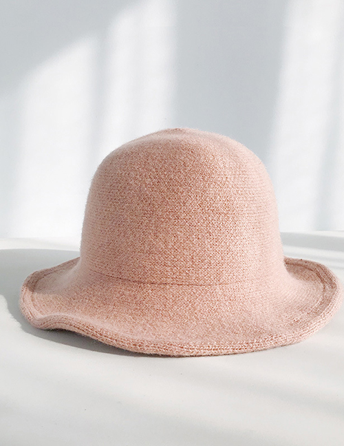Fashion Brushed Wool Knit Pink Wool Knit Fisherman Hat