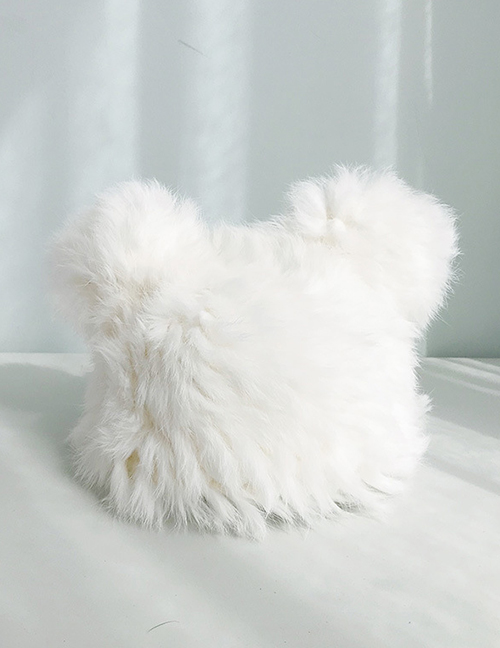 Fashion Rabbit Fur Panda Hat All White Cat Ear Knit Wool Cap