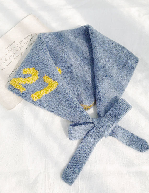 Fashion N.27 Diamond Towel Blue Digital Knit Diamond Wool Scarf
