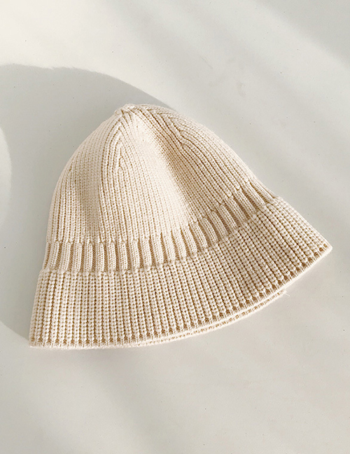 Fashion Wool Bucket Cap Beige Knit Fisherman Hat