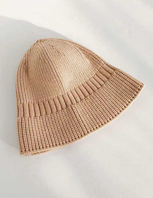 Fashion Wool Bucket Cap Beige Knit Fisherman Hat