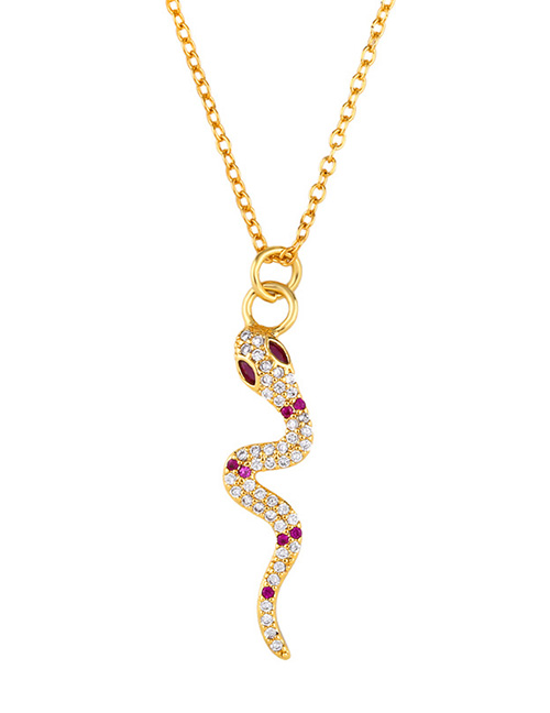 Fashion Golden Snake Diamond-shaped Snake Necklace
