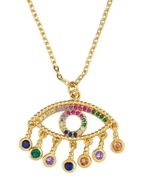 Fashion Eye Heart-shaped Diamond Necklace