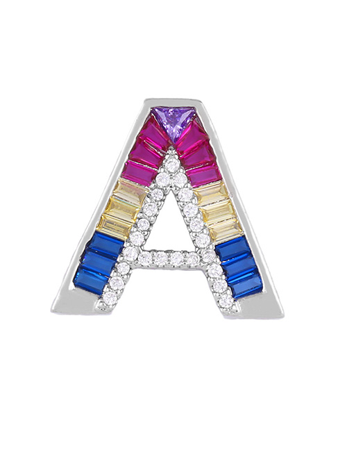 Fashion Silver A English Alphabet Set With Zircon Necklace