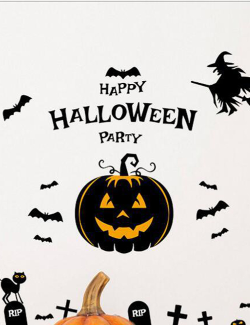 Fashion Color Sk90933d Halloween Pumpkin Cry Removable Wall Stickers