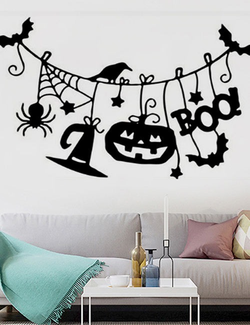 Fashion Multicolor Kst-72 Halloween Pumpkin Bat Wall Sticker