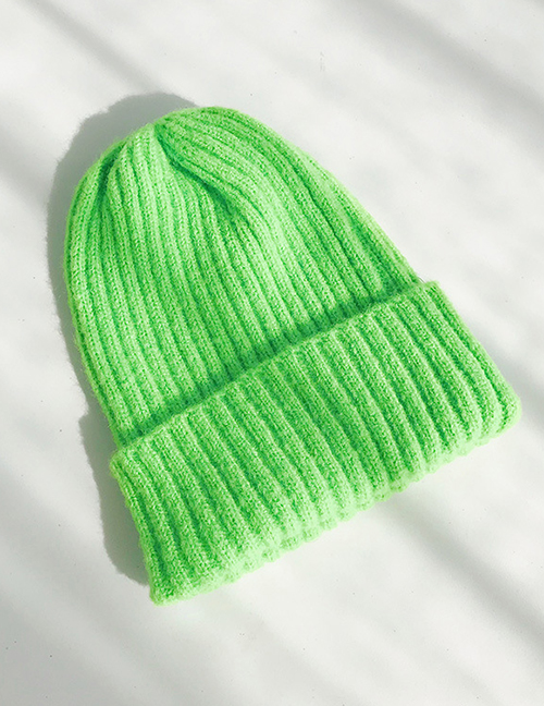 Fashion Mohair Green Knitted Wool Cap