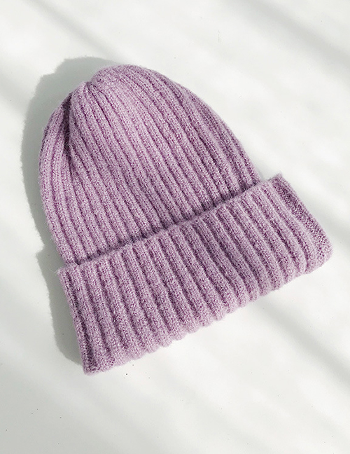 Fashion Mohair Purple Knitted Wool Cap