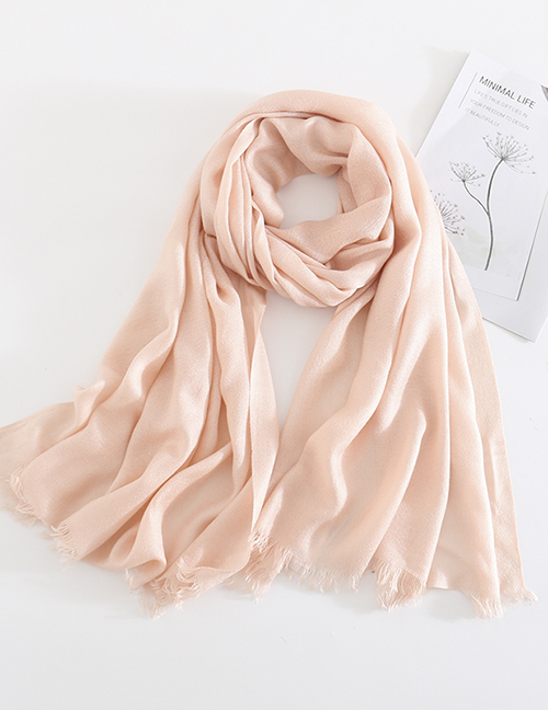 Pink Solid Color Cashmere Scarf Shawl