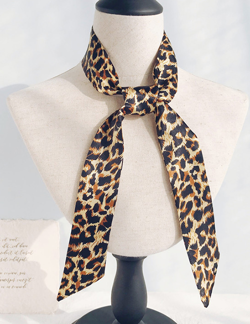 Fashion Fur Leopard Long Narrow Scarf
