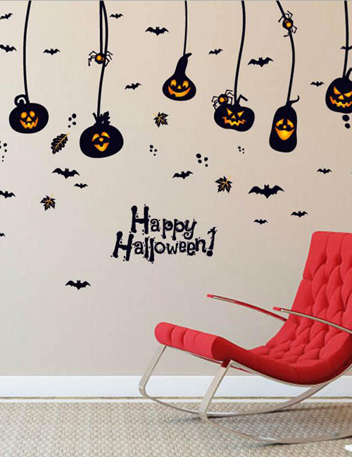 Fashion Color Sk9094 Halloween Pumpkin Wall Sticker