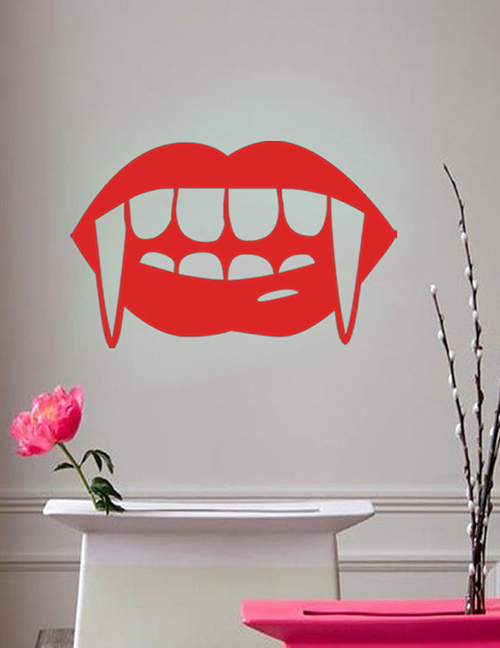 Fashion Red Kst-50 Halloween Vampire Tooth Wall Sticker