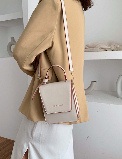 Fashion White Bronzed Letter Flip Shoulder Hand Crossbody Bag