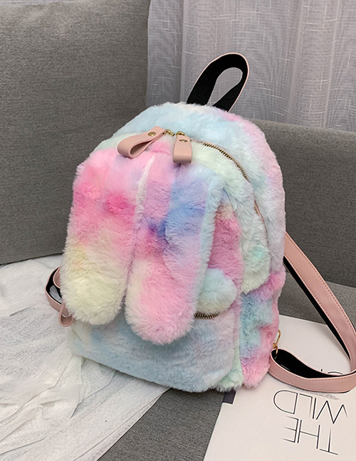 Fashion Color Rabbit Ear Plush Backpack