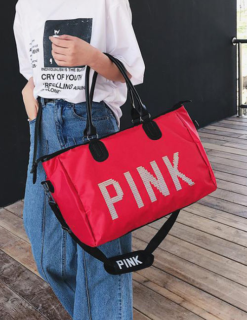 Red Letter Pink Portable Bag