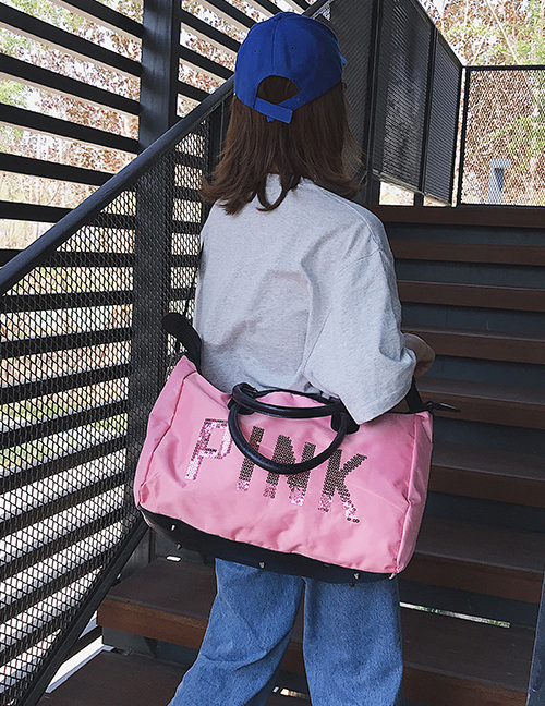 Pink Letter Pink Portable Bag