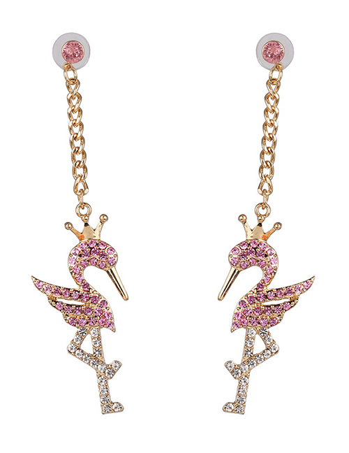 Fashion Pink Animal Flamingo Earrings