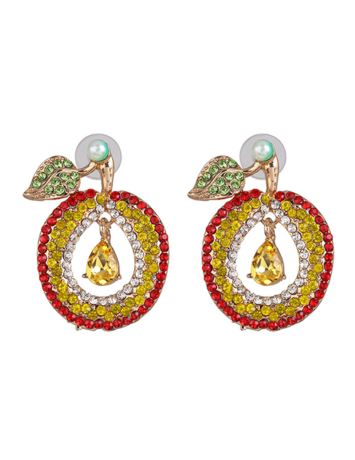 Fashion Yellow Diamond Crystal Orange Earrings