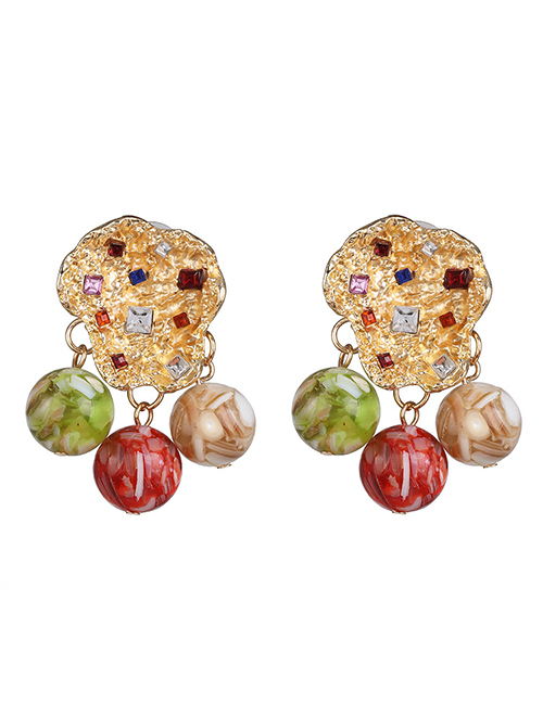 Fashion Color Titanium Steel Plated Flower Pearl Earrings