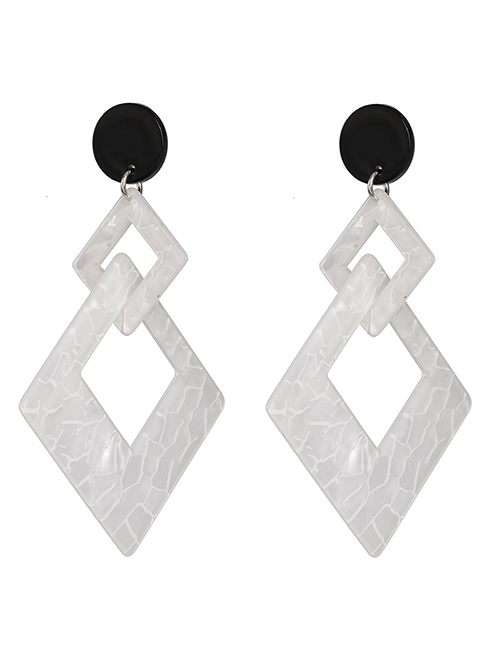 Fashion White Geometric Earrings