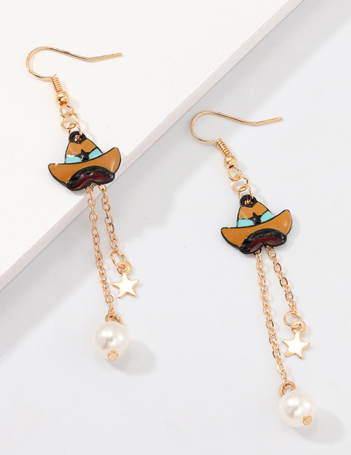 Fashion Golden Pirate Hat Alloy Drip Earrings