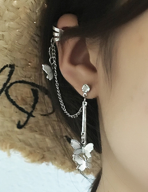 Fashion Silver Butterfly One Earring