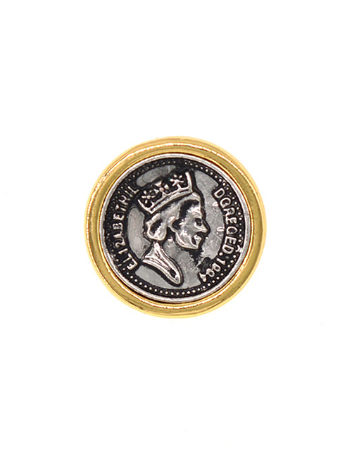 Fashion Gold Old Portrait Coin Brooch
