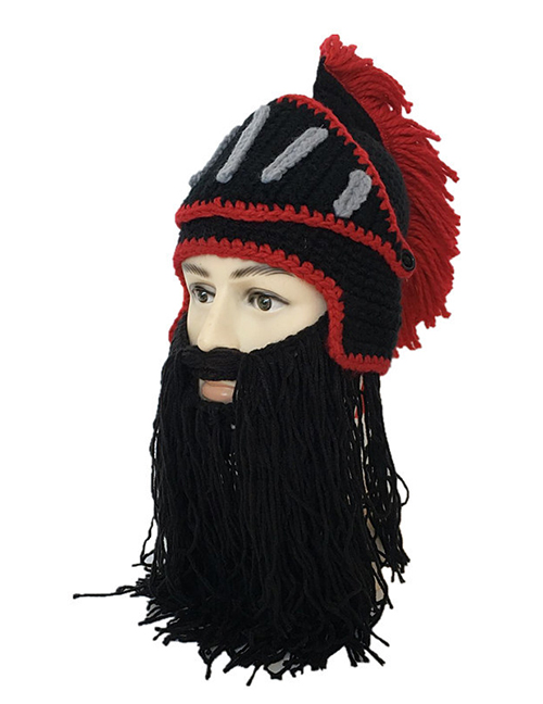 Fashion Black Red + Black Beard Roman Brave Beard