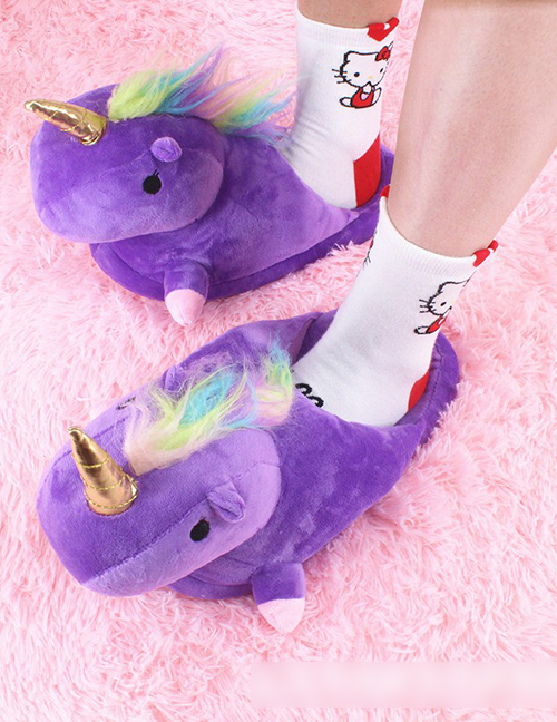Fashion Purple Cartoon Unicorn Plush Half Drag