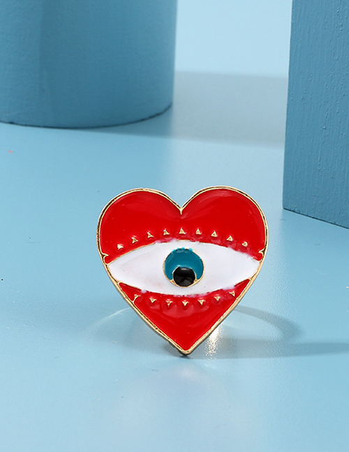 Fashion Red Alloy Drop Eye Ring