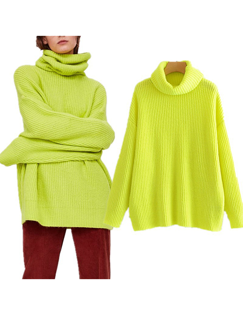 Fashion Green Turtleneck Sweater