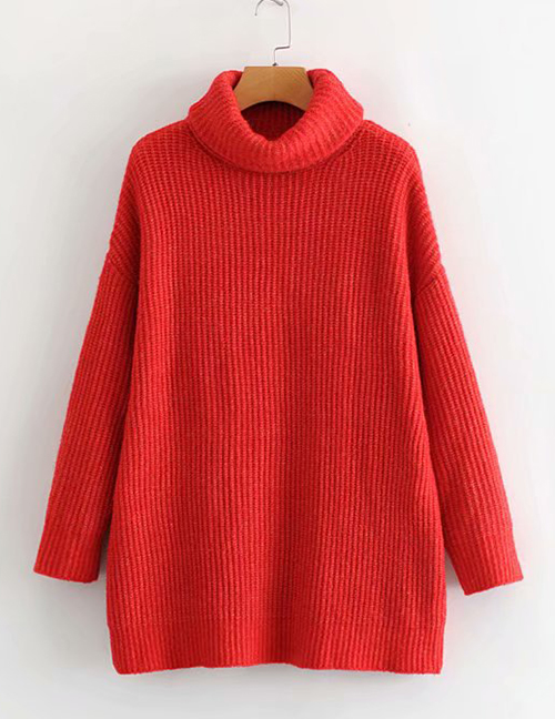 Fashion Red Turtleneck Sweater