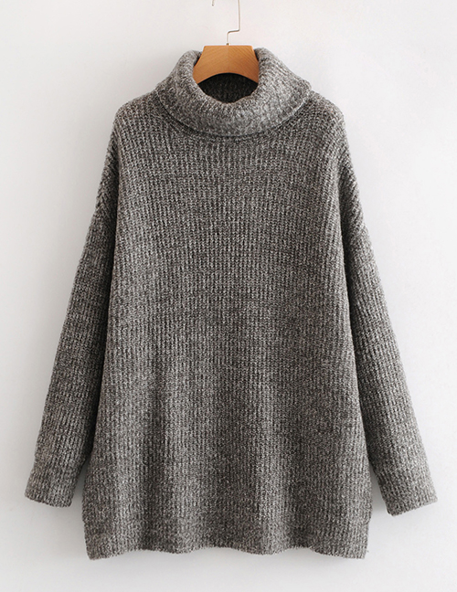 Fashion Grey Turtleneck Sweater