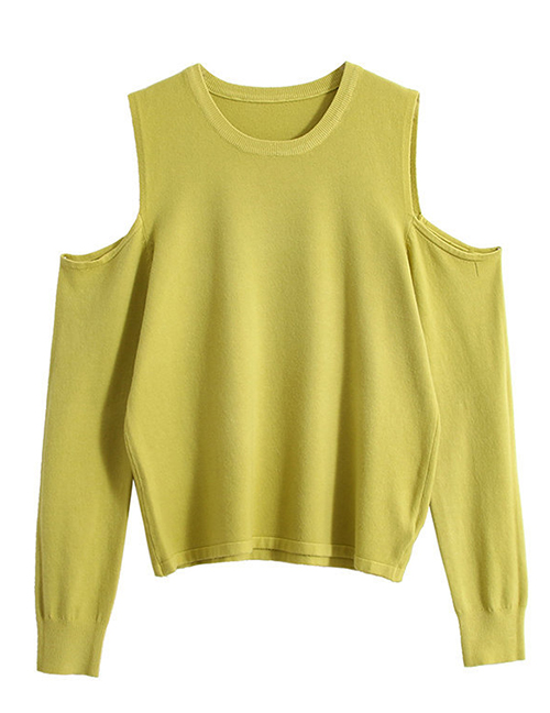Fashion Green Off-the-shoulder Sweater